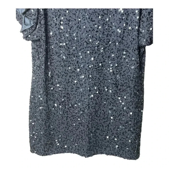 AIDAN MATTOX COLD SHOULDERS SEQUINS MINI DRESS GRAY/BLUE IN COLOR SIZE 0‎ - Picture 5 of 9